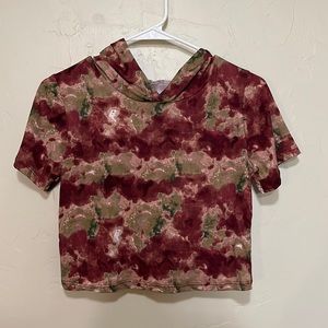 Tie-Dye Crop Top with Hood